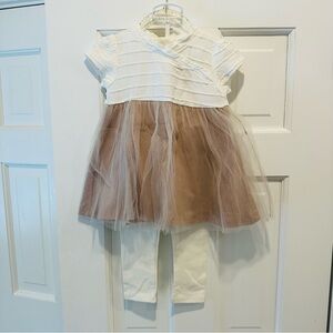 NWT Camilla Cream and Tan Tulle Dress w Leggings
